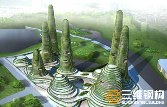 三维钢结构建筑